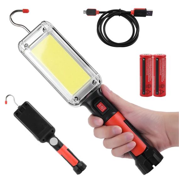 Ліхтар акумуляторний з магнітом та гачком, з USB, 20 Вт, WOW ZJ-8859 COB / Переносна світлодіодна лампа