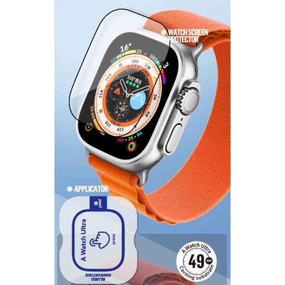 Захисне 2.5D скло Blueo Corning Gorilla Glass для Apple Watch Ultra / Ultra 2 49mm Чорний | Зображення 1