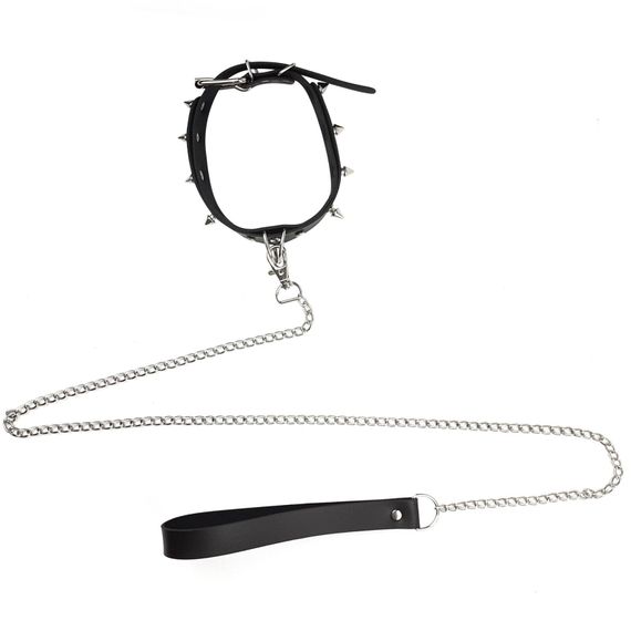 Ошейник с шипами и поводком Art of Sex Collar Spikes and Leash, Черный | Зображення 5