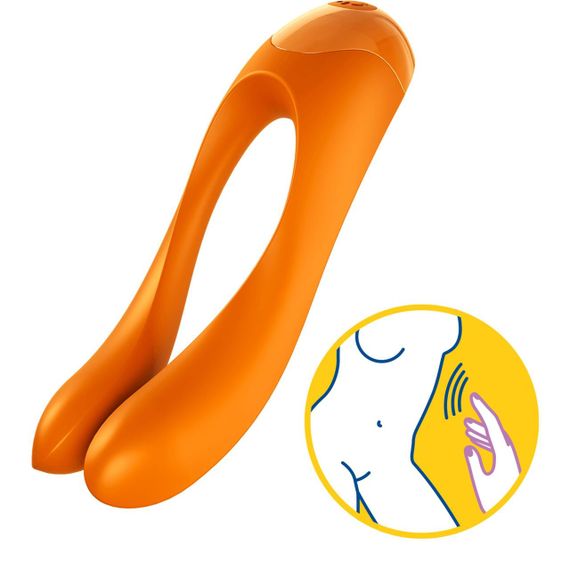Вібратор на палець Satisfyer Candy Cane Помаранчевий — компактний для стимуляції ерогенних зон | Зображення 5