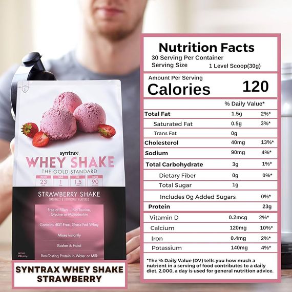 Протеин Syntrax Whey Shake 908 g (Strawberry Shake) | Зображення 2