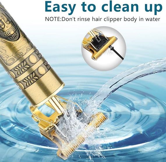 Триммер для волос, бороды, усов, Золотой с четырьмя насадками USB | Зображення 1
