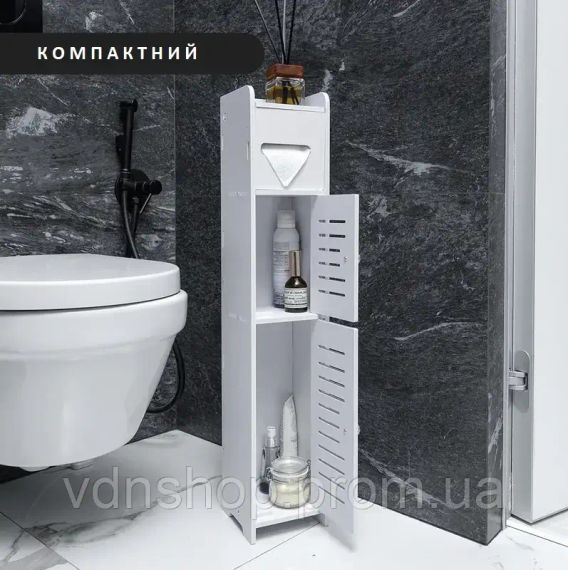 Узкий шкаф для ванной комнаты и туалета, держатель туалетной бумаги напольный PK-01 (80cm*15cm*15cm) | Зображення 4