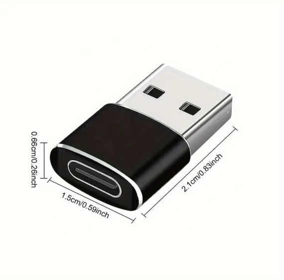 Переходник с USB на Type-C OTG, USB Type-C. Чёрный | Зображення 5