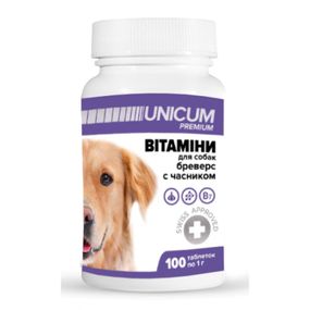 Вітаміни для собак бреверс із часником Unicum Premium, 100 табл