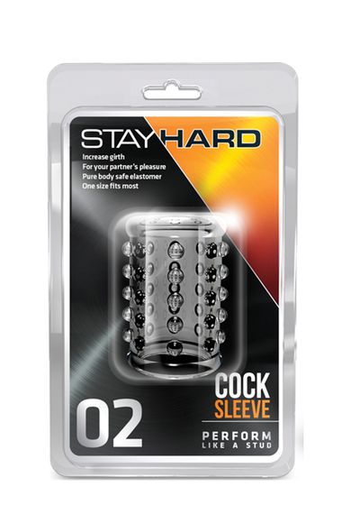 Насадка STAY HARD-COCK Sleeve 02, CLEAR, Бесцветный прозрачный | Зображення 1