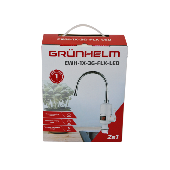 Електронагрівач проточної води Grunhelm EWH-1X-3G-FLX-LED | Зображення 8