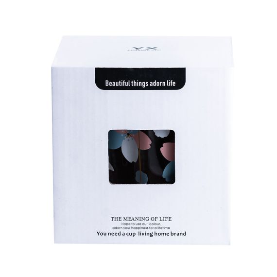 Чашка скляна 500 мл з ложкою та кришкою Блакитний HP7213BL | Зображення 4