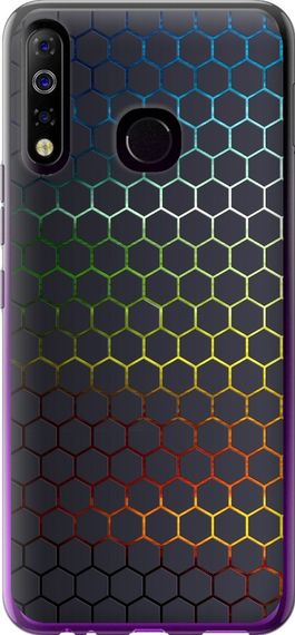 Чехол на Tecno Spark 4 KC2 Переливающиеся соты "498u-2406-17620"
