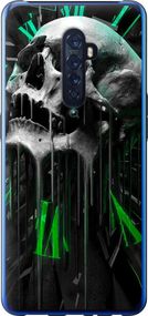 Чехол на Oppo Reno 2 Череп-часы "4100u-1864-17620"