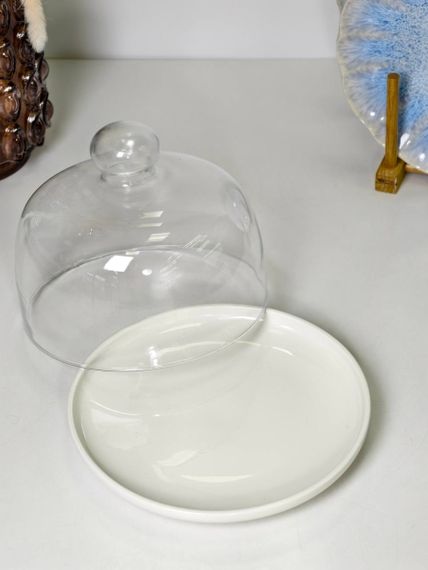 Тортовниця OLens White kitchen 8030-321 20.5х22 см біла | Зображення 1