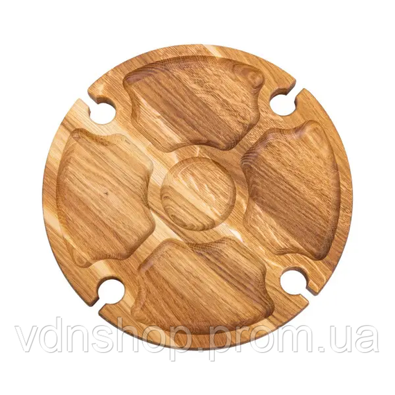 Винный круглый столик из дерева 35х35х18 см на ножках BWR35018S | Зображення 3