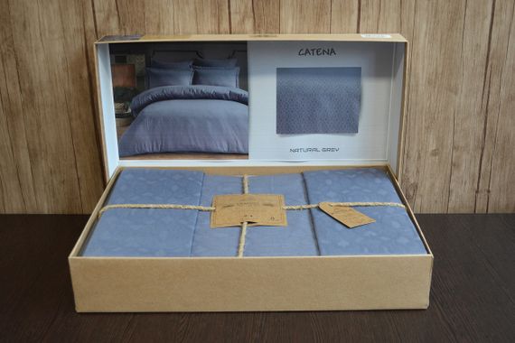 Постельное белье Limasso Jacquard Ranforse 200 х 220 см Catena Natural Grey | Зображення 1