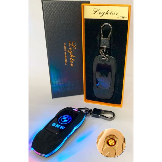 Электрическая зажигалка - брелок АВТО BMW с USB-зарядкой и подсветкой HL-467