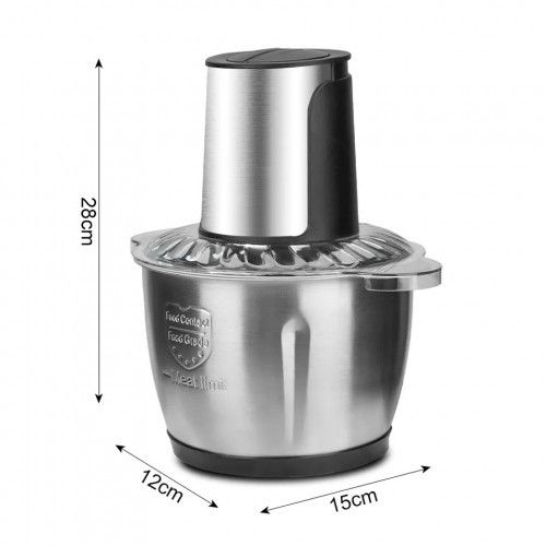 Блендер rainberg Food Processor подрібнювач кухонний 1000W металева чаша на 2 л чопер | Зображення 4