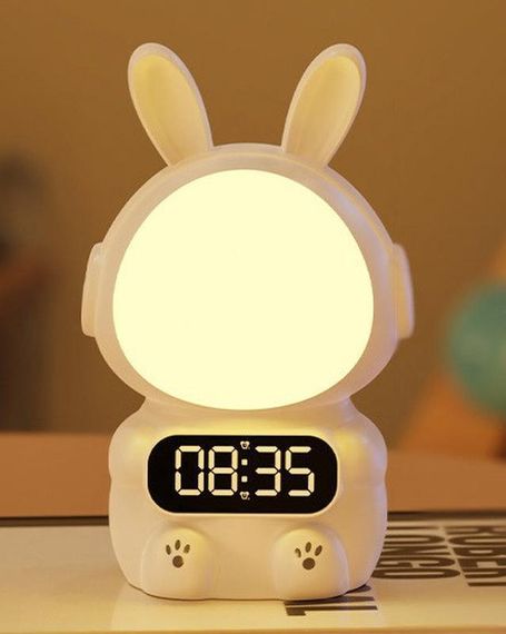 Дитячий годинник із будильником Кролик Rabbit clock with LIGHT WHITE | Зображення 2