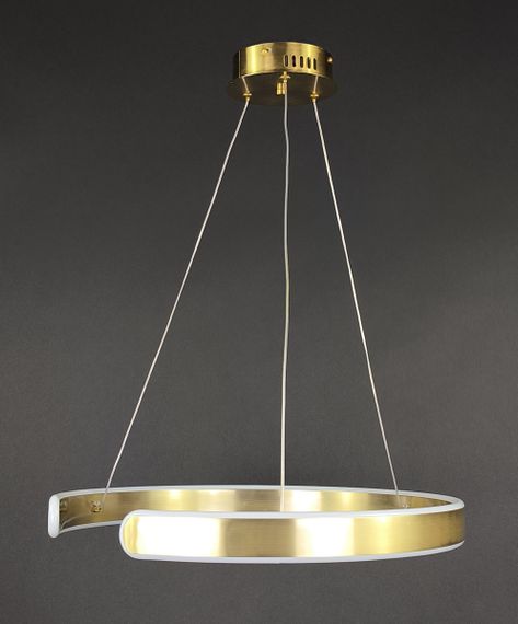 Люстра світлодіодна підвісна LED світильник для квартири на стелю лед 27871 Латунь 25-160х50х50 см. | Зображення 2