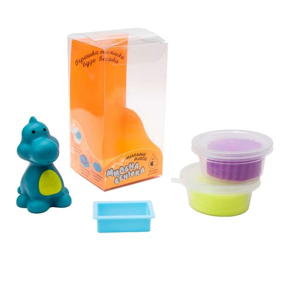 Набір для творчості "Мильна вечірка-блакитний динозавр" Strateg 32107ST 2 маси та іграшка | Зображення 1