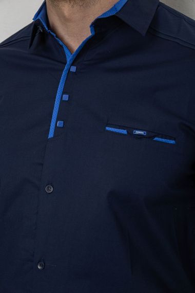 Рубашка мужская  -уценка, цвет темно-синий, 214R7086-U | Зображення 5