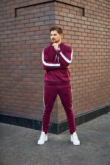 Костюм Лампас Зима бордо-белый S XL, бордо-белый | Зображення 2