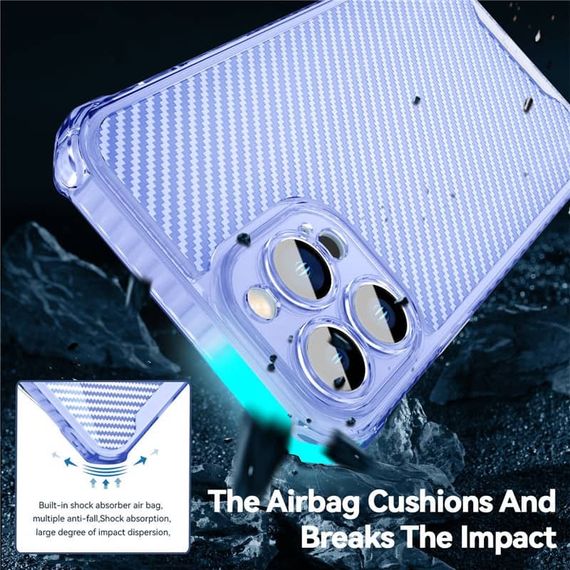 Чехол TPU Ease Carbon color series для Apple iPhone 12 Pro Max (6.7") Синий / Прозрачный | Зображення 2