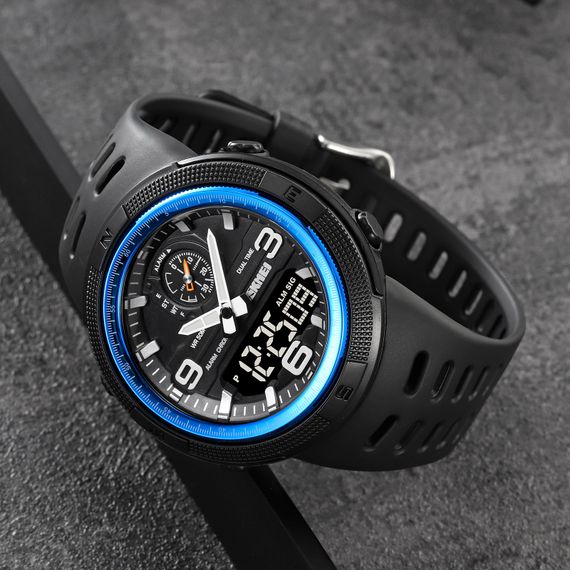 Чоловічий годинник Skmei 1655BUBK Black-Blue | Зображення 3