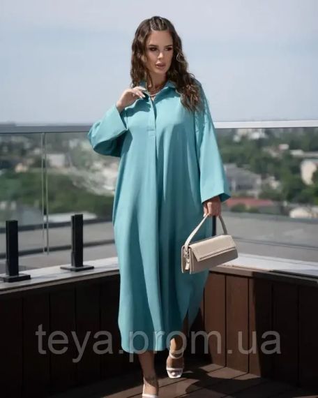 Платье для женщин цвет бирюзовый размер 3XL FI_008306