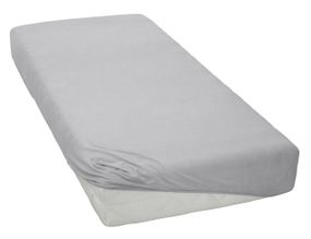 Простынь 140х200+25см трикотаж на резинке Серая