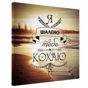 Картина на холсте Я шалено тебе кохаю 50х50 см (H5050_16L020)