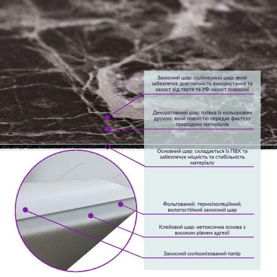 Самоклеюча вінілова плитка 600х300х1,5мм, ціна за 1 шт. (СВП-109) Глянець SW-00000498 | Зображення 2