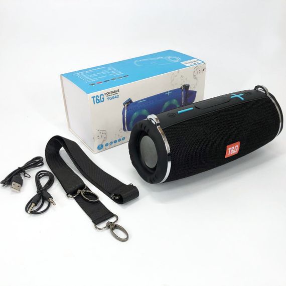 Портативная блютуз колонка светящаяся led TG642, Блютуз колонка светодиодная с ремешком UF-10 | Зображення 5