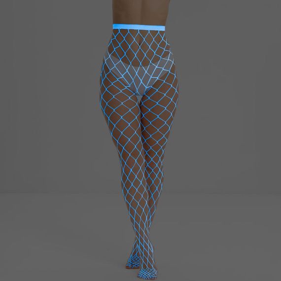 Колготки у велику сітку (світяться в темряві)  Babydoll 48 Білий yg135-2 | Зображення 15