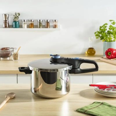 Кастрюля Tefal Secure Trendy, 4л, (скороварка) з паровим кошиком (P2580402) | Зображення 5