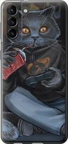 Чехол на Samsung Galaxy S21 Plus gamer cat из силикона FCh_033289