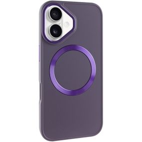TPU чохол Bonbon Metal Style with MagSafe для Apple iPhone 16 (6.1") Фіолетовий / Dark Purple
