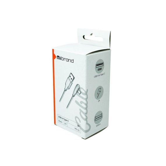 Кабель Mibrand MI-11 Two Colour Elbow Charging Line USB for Type-C 2A 1m Black | Зображення 2