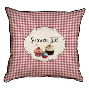 Подушка с мешковины So sweet life! 45x45 см (45PHB_SWE008_WH)