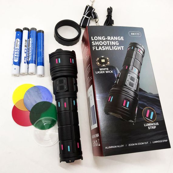 Світлодіодний ліхтарик Акумуляторний ліхтар AK177, Тактичний ліхтар на акумуляторі з юсб HD-99 | Зображення 2