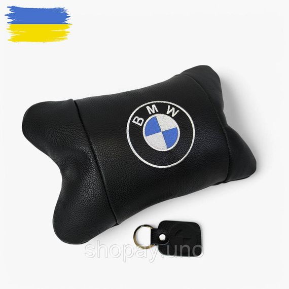 Автомобильная подушка для шеи с лого BMW, Подушка с логотипом бренда Дорожная под голову ZN-96 | Зображення 3