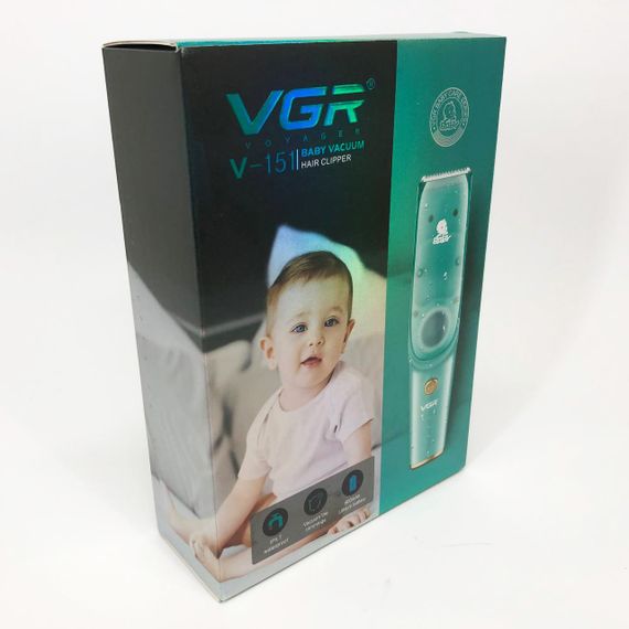 Машинка с вытяжкой для стрижки детей и младенцев VGR V-151 Baby со сменными насадками AQ-74 | Зображення 4