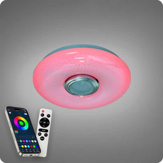 Люстра світлодіодна 517 Dlight RGB з пультом і  колонкою 45Вт Білий (02146) | Зображення 1