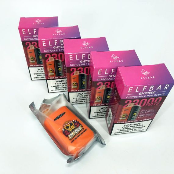 ELF BAR GH 23000 5%. Кислі Кавунові Цукерки (Sour Watermelon Candy) | Зображення 1