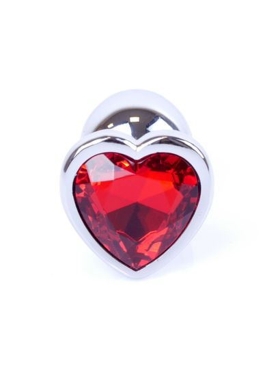 Анальна пробка - Jewellery Silver Heart Plug Red | Зображення 2