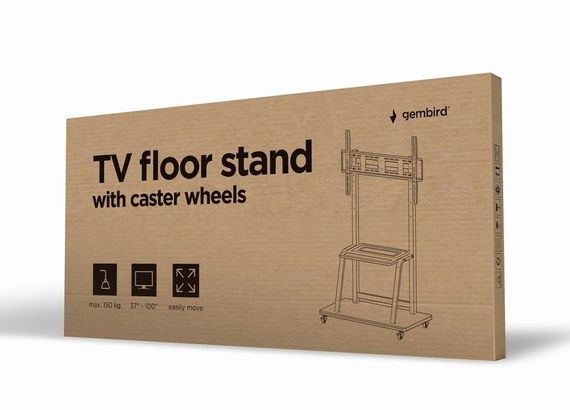 Підлогова тумба під телевізор з роликами Gembird TVS-100F-01 | Зображення 4