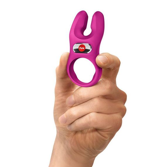 Эрекционное виброкольцо с двойной стимуляцией клитора Fun Factory NŌS PRO Magenta, 2 мотора Sex Aura | Зображення 5