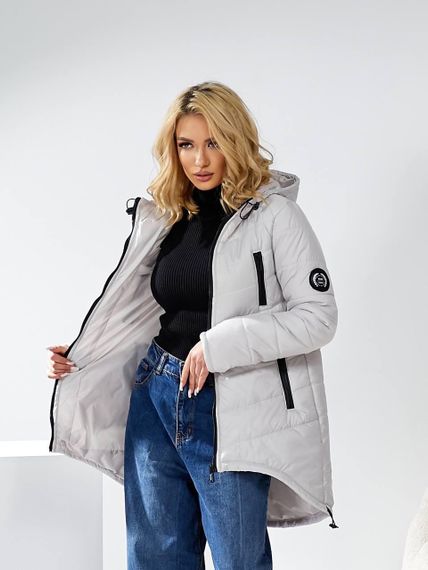 Елегантна жіноча парка, арт. 300, перлинний сіро білий | Зображення 3