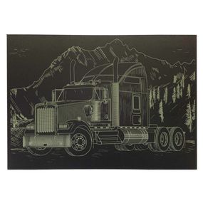 Гравюра А4 "Грузовик-1" ГрА4-7з эконом вариант в пакете 29,7х21 см