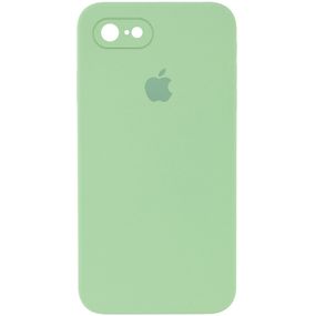 Чохол Silicone Case Square Full Camera Protective (AA) для Apple iPhone 7 / 8 / SE (2020) (4.7") М'ятний / Mint