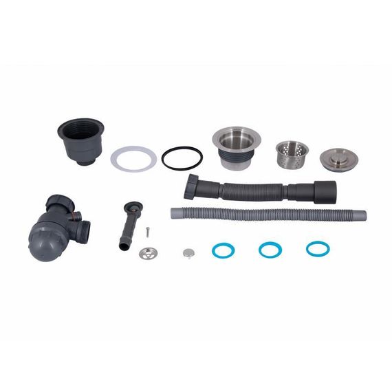 Сифон для кухонної мийки Lidz LK17, випуск 115 мм, колбовий з круглим переливом (вихід гофра 40/50 мм) (LDLK17SS46398) | Зображення 2