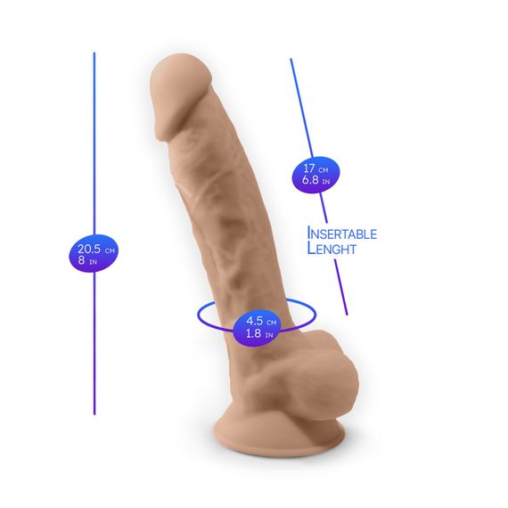 Фалоімітатор з вібрацією SilexD Vetus Vibro Flesh (MODEL 1 size 8in) + LRS, двошаровий, діам. 4,2 см | Зображення 5